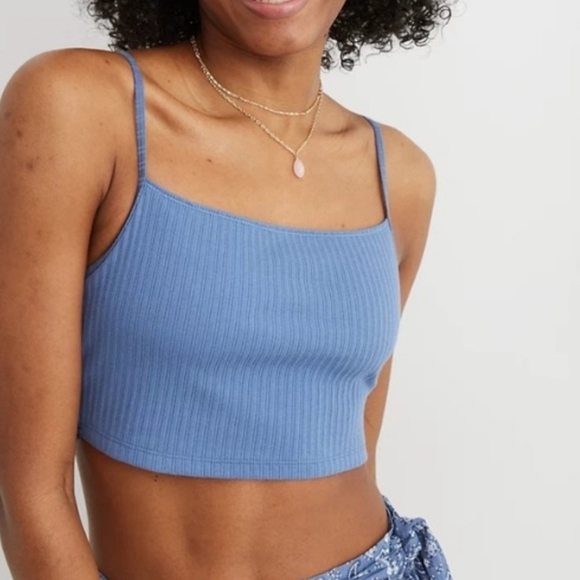 aerie Other - Aerie Beach Daze Lace Ribbed Bra Top Size Small Blue Cropped Lounge Casual